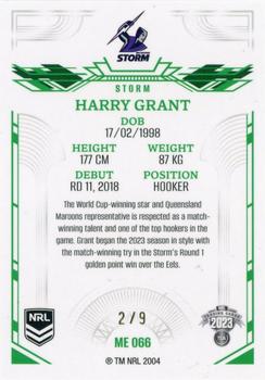 2023 NRL Traders Elite - Mojo Emerald #ME066 Harry Grant Back